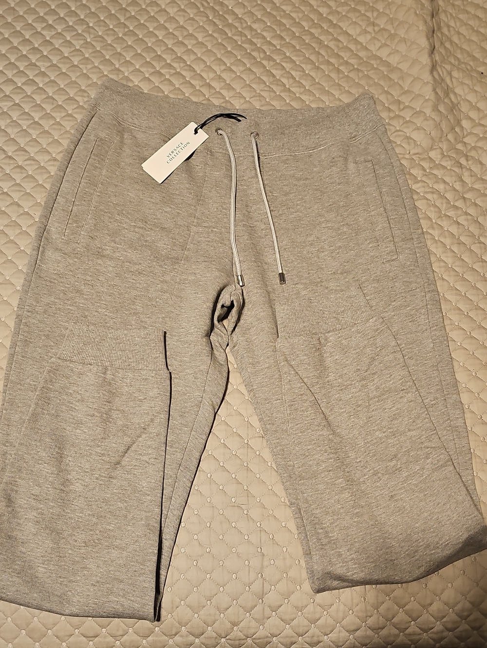 NWT Versace Light Gray Men’s Slim Jogger Sweatpants